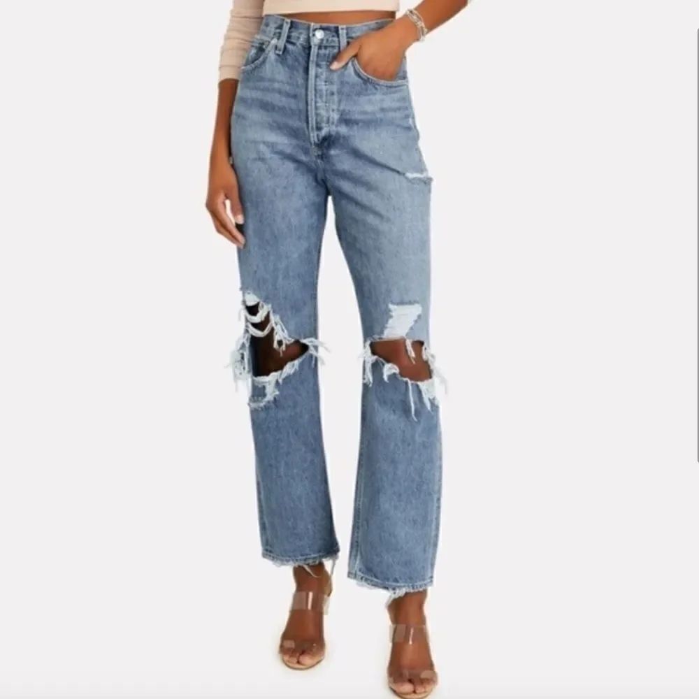 Agolde 90's High Rise Loose Destroyed Jean in Fall Out 31